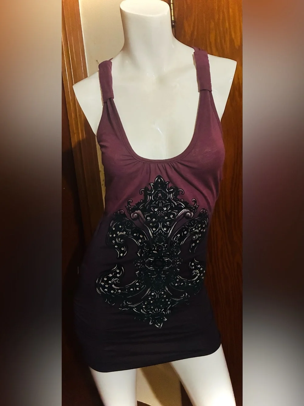 Rebel Spirit Edgy & Graphic Rhinestone Accented Tunic Top / Dress - Size S - Picture 1 of 4